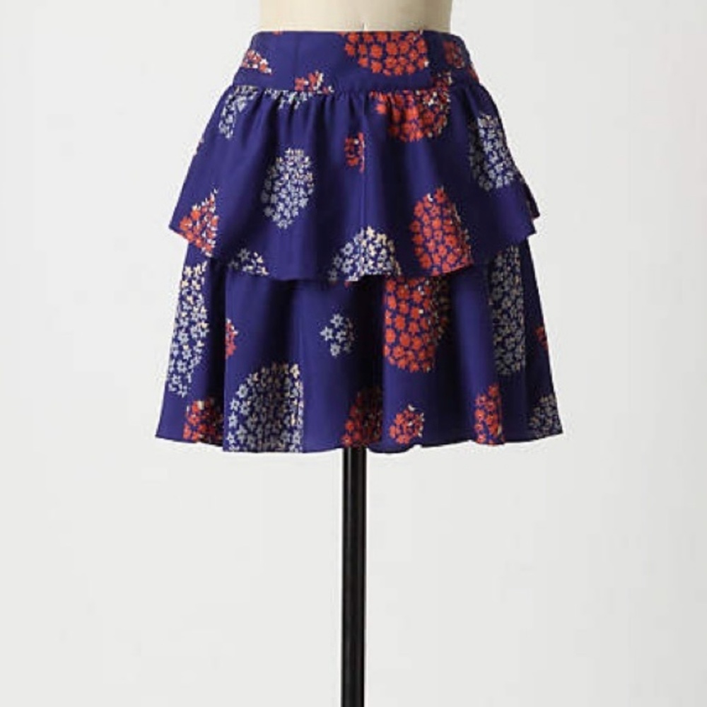 Anthropologie Odille Bold Felicia Skirt 100% silk!